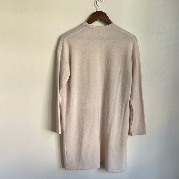 Garnet Hill 100% Cashmere Soft Cream Open-Front Cardigan with Pockets - Picture 8 of 8